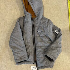 Timberland Gray and Orange Hooded Jacket